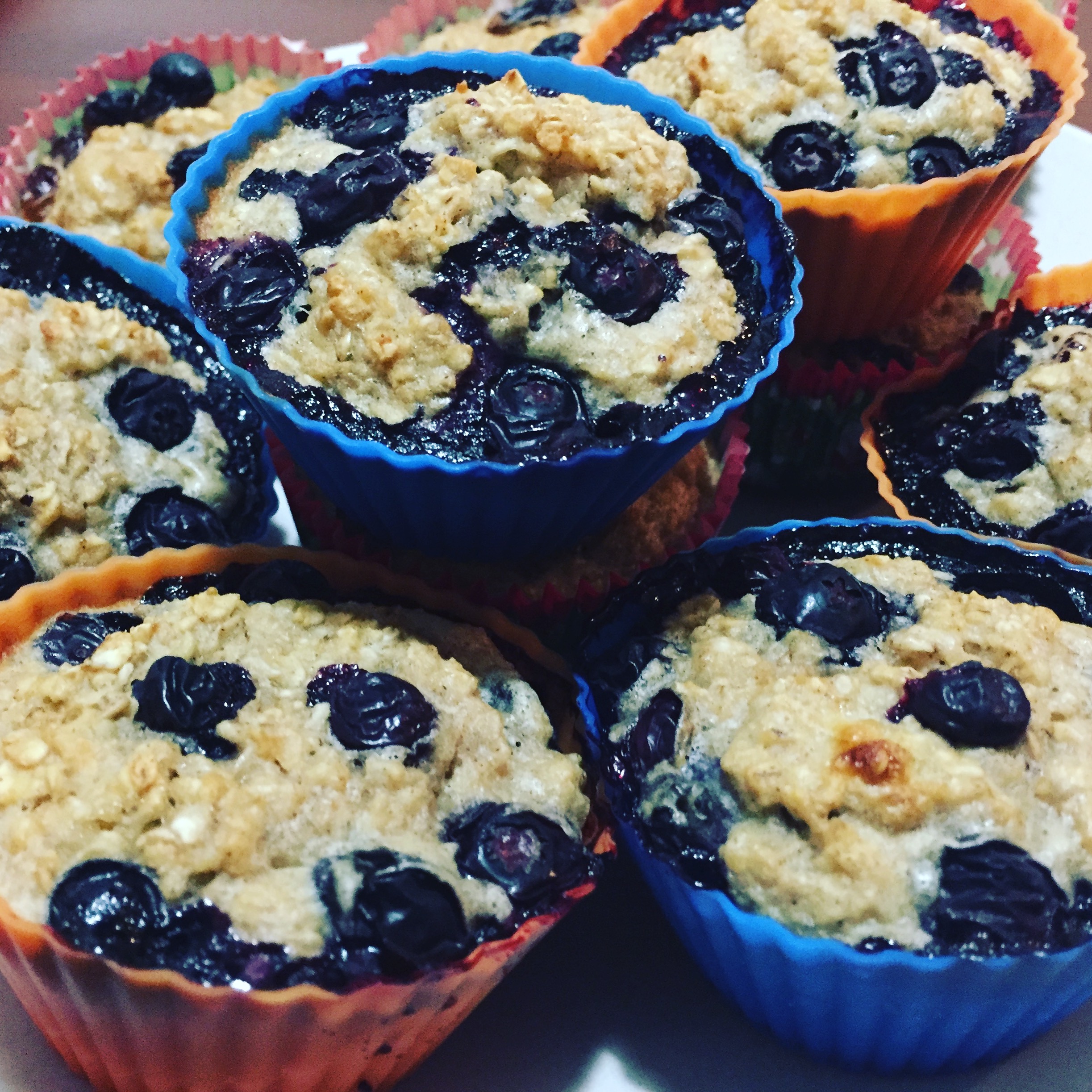 Blueberry Explosion Oatmeal Muffins