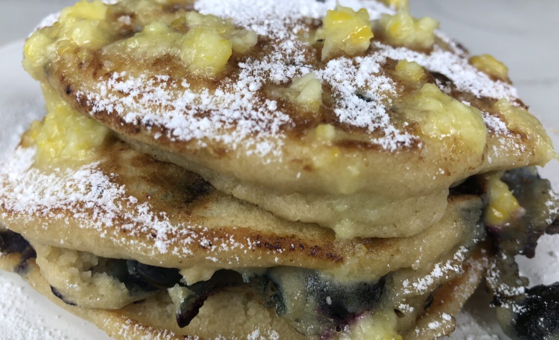 lemon blueberry ricotta pancakes