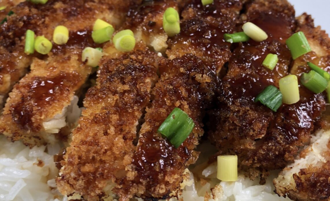 Panko fried chicken with teriyaki sauce