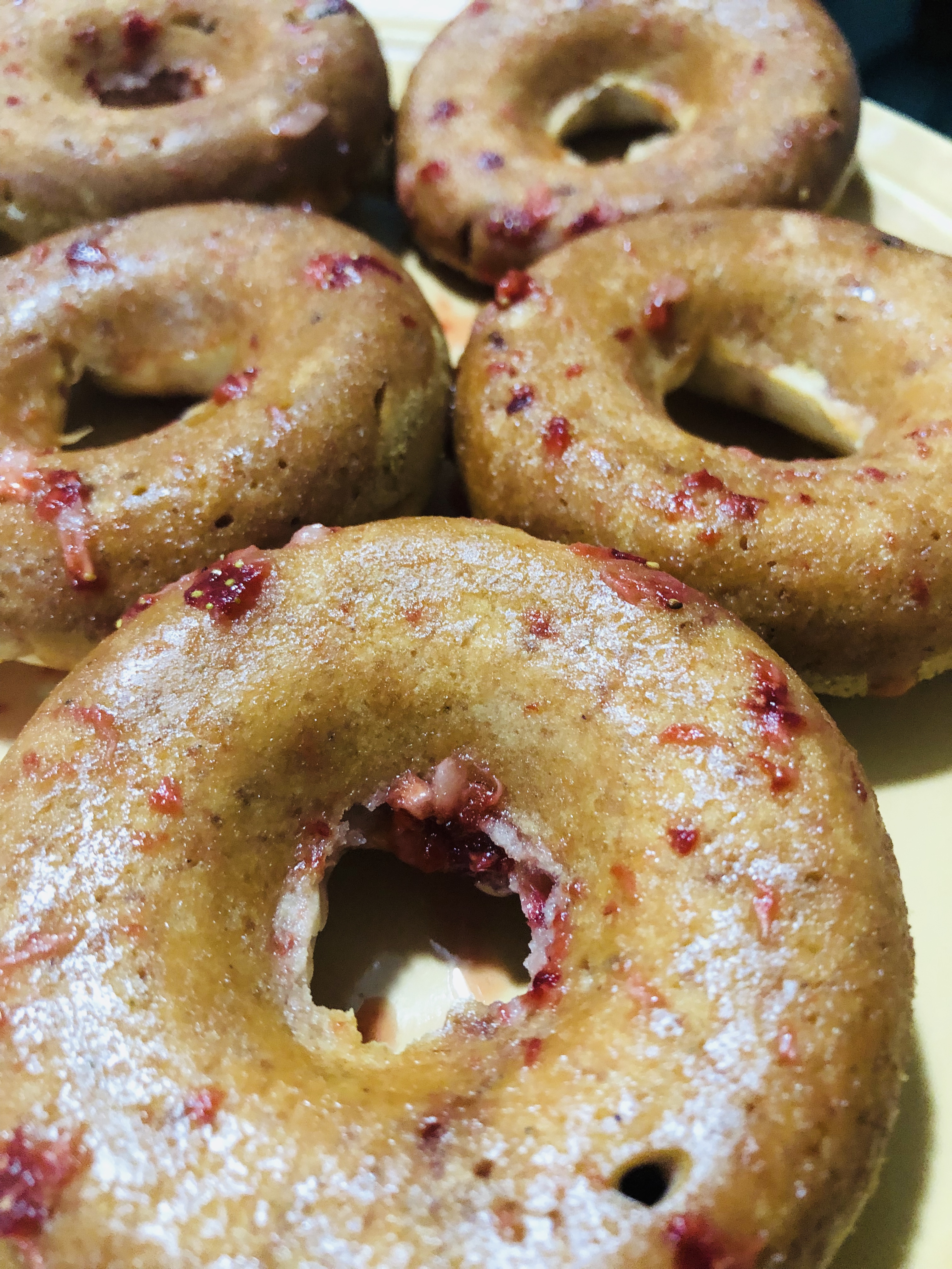 Strawberry Cake Doughnuts