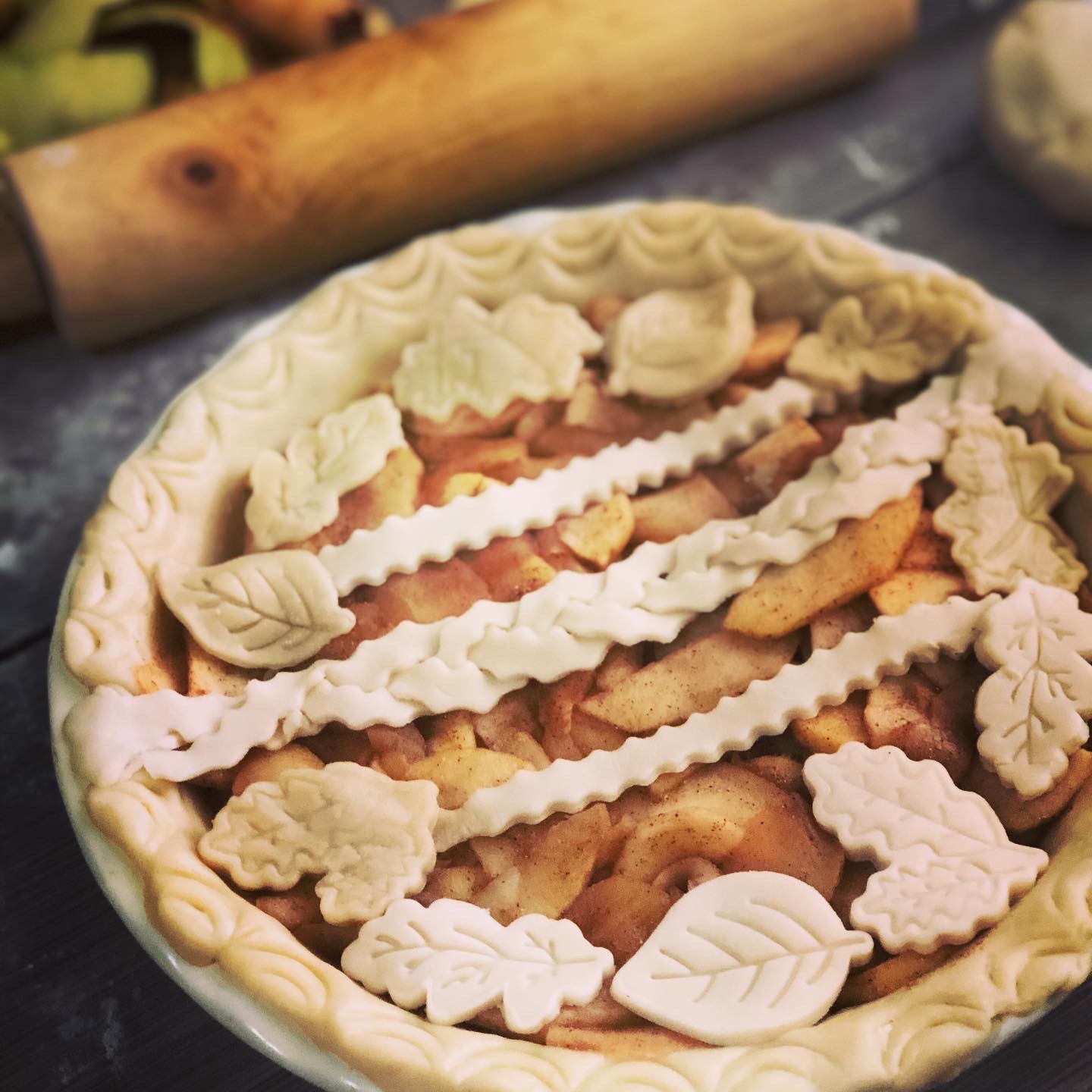 Homemade apple pie made with granny smith apples.